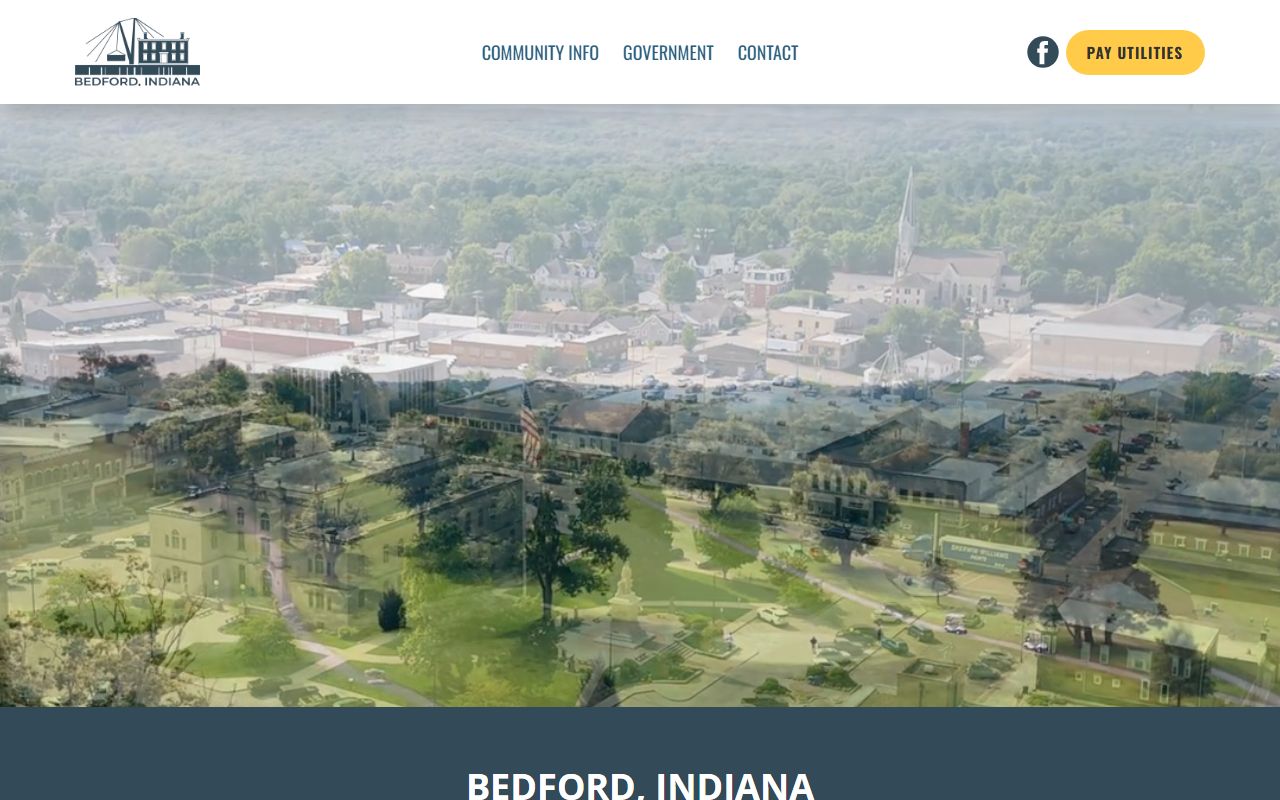 Bedford city government portal showing departments and public resources