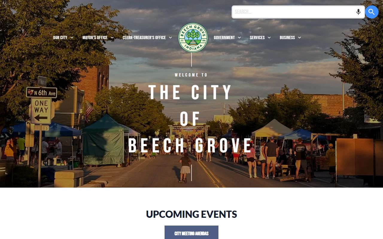 Beech Grove city website with department contacts and public records