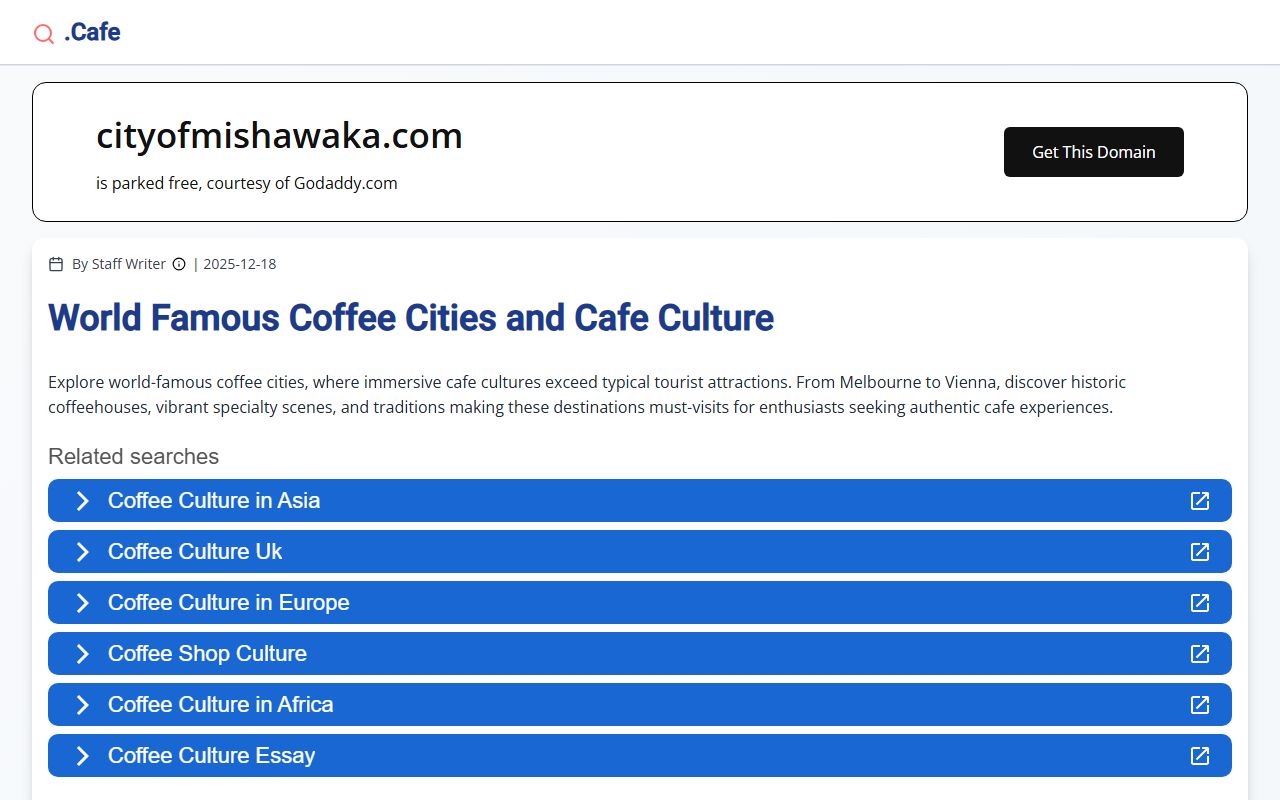 Mishawaka city website showing departments and government services