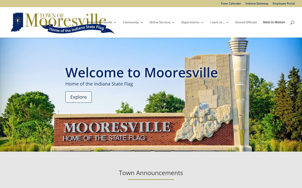 Mooresville town website portal for public records and services