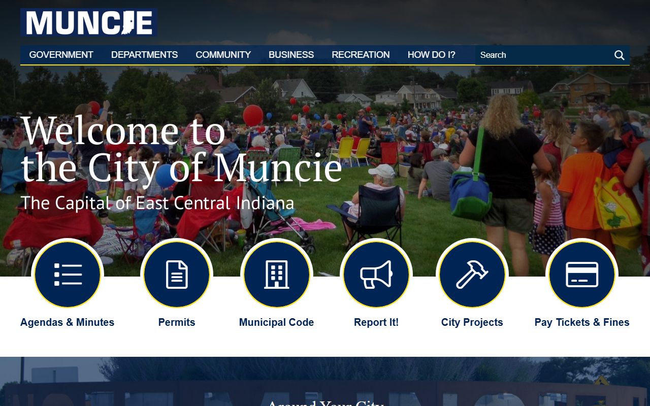 Muncie city website with police department and records information