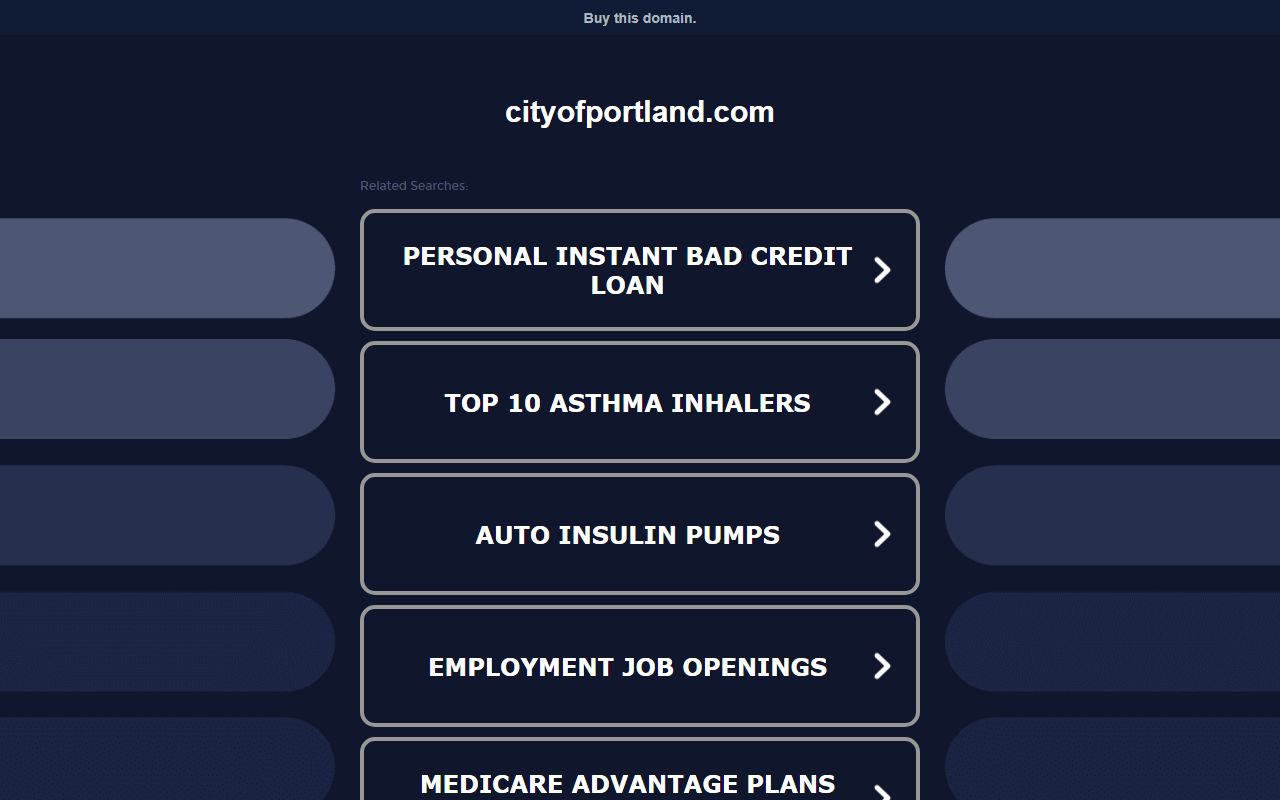 Portland city website with government contacts and public service information