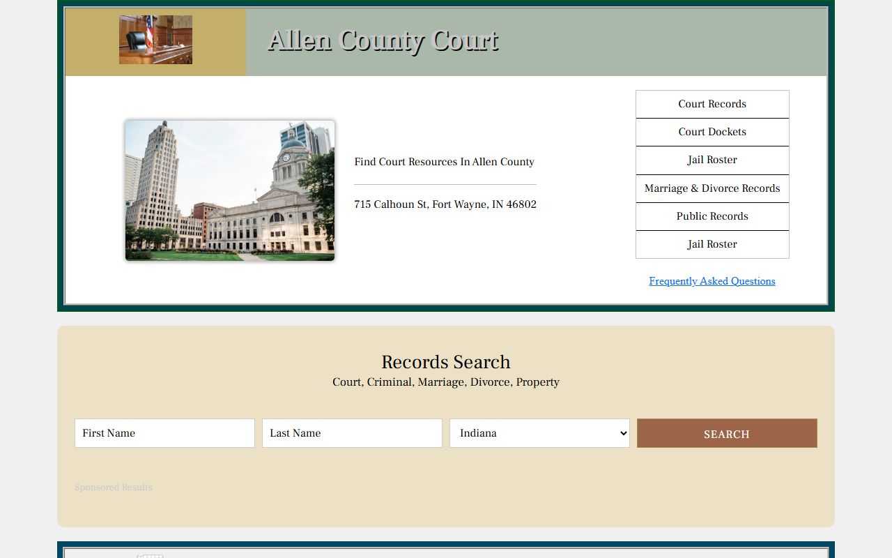Allen County court records search portal for people search