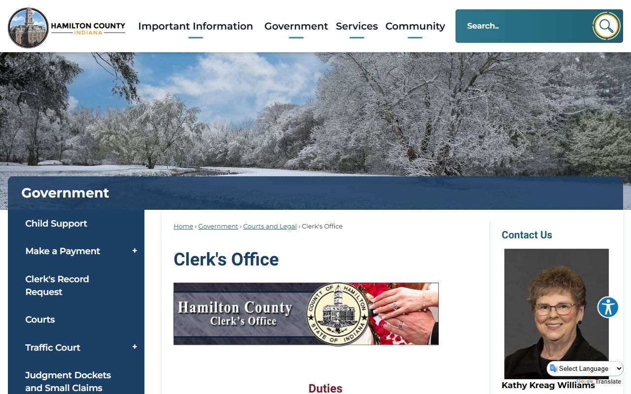 Hamilton County Clerk of Courts office website for public record searches