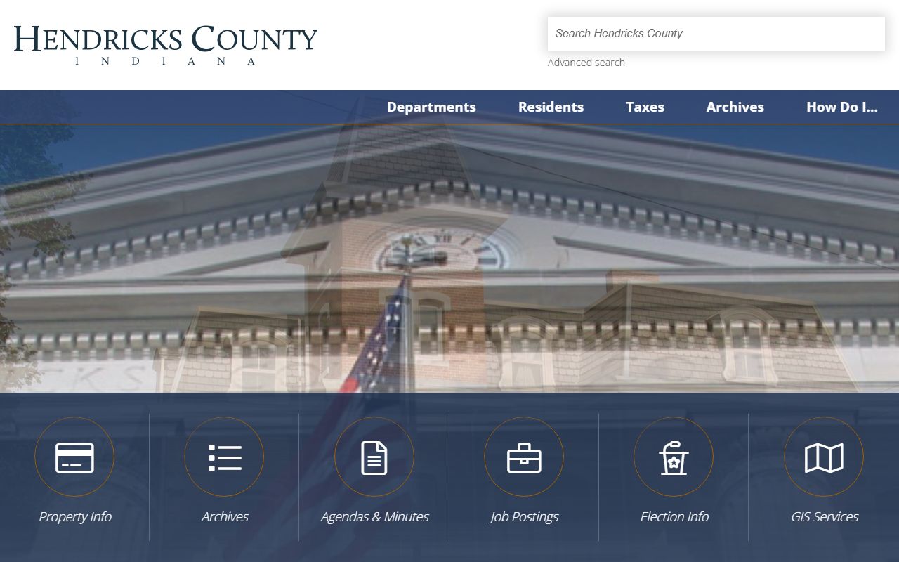 Hendricks County government main website for people search