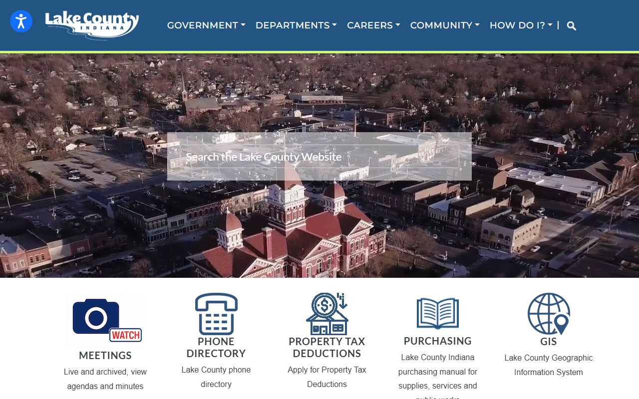 Lake County government website main page for people search