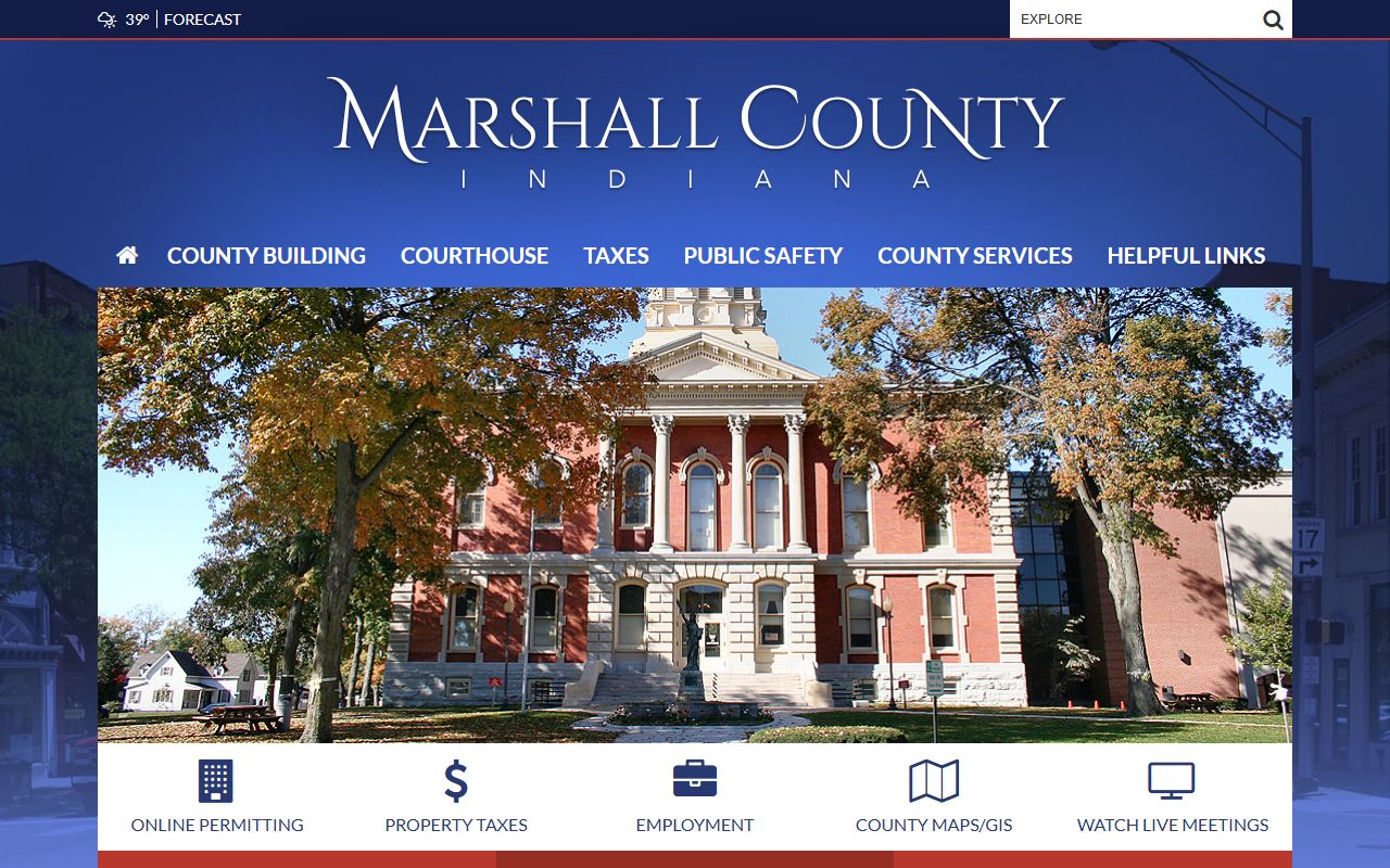 Marshall County government website for people search records