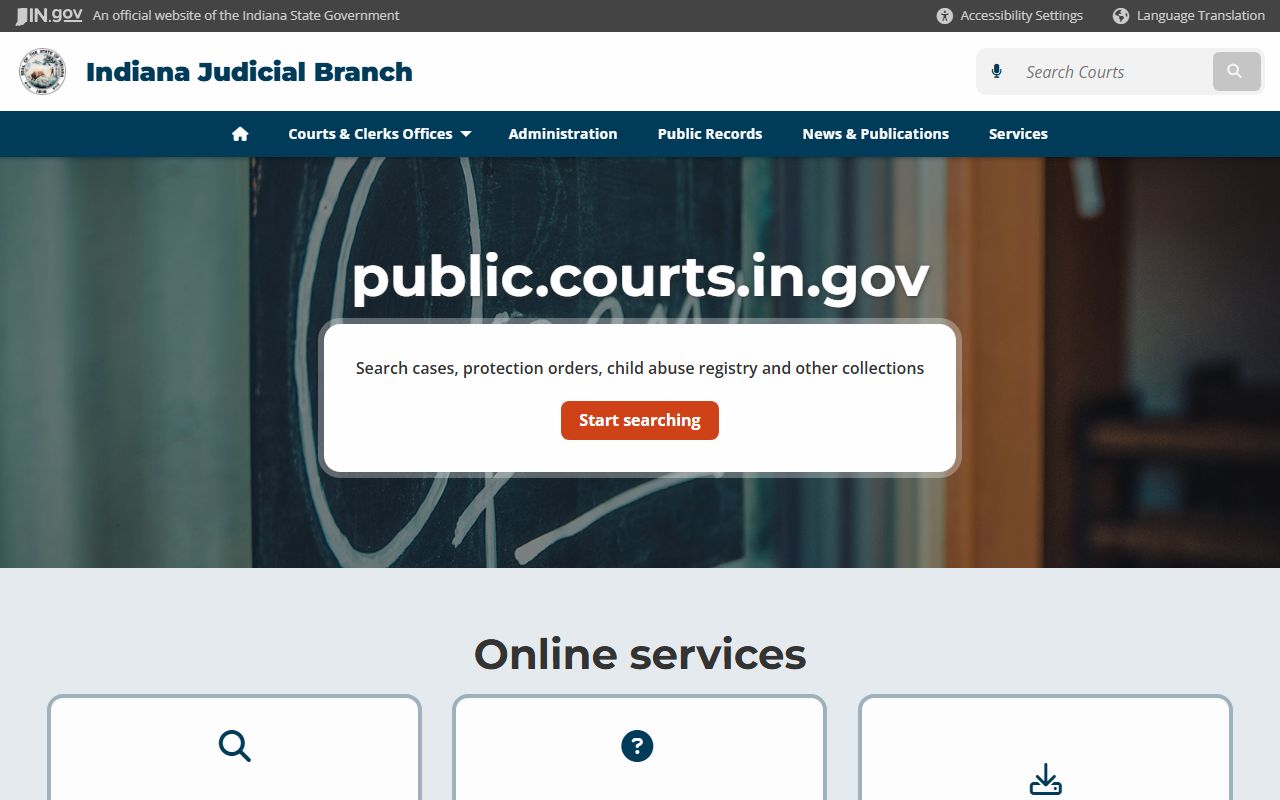 Indiana Courts public records resources for people search