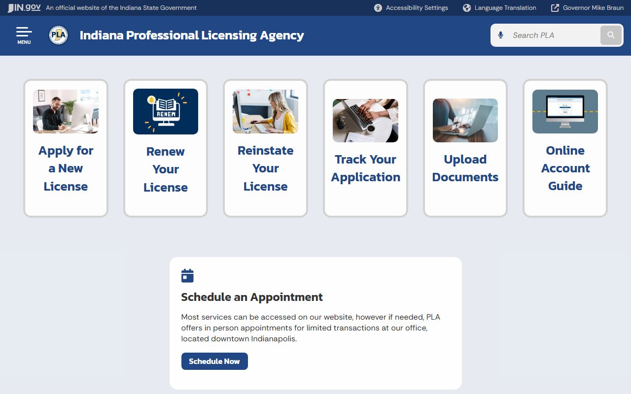 Indiana professional license verification people search