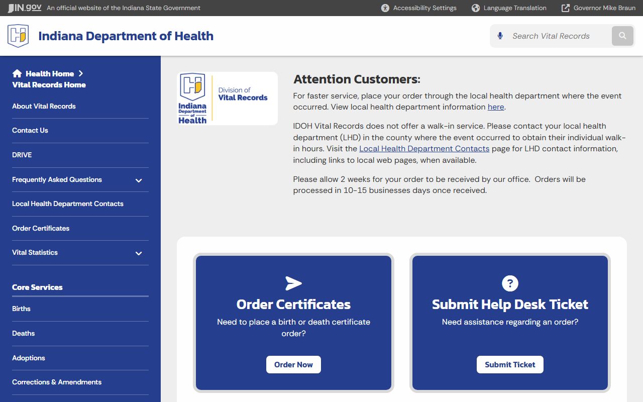 Indiana vital records search for people search information